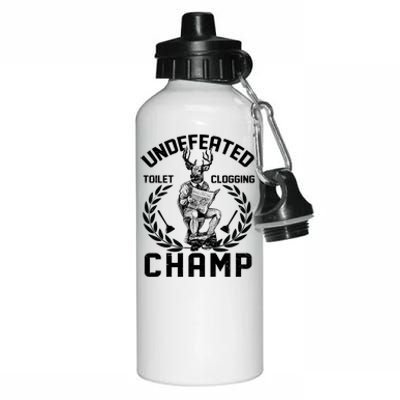 Funny Vintage Undefeated Toilet Clogging Champ Aluminum Water Bottle