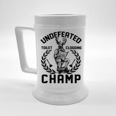 Funny Vintage Undefeated Toilet Clogging Champ Beer Stein