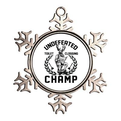 Funny Vintage Undefeated Toilet Clogging Champ Metallic Star Ornament