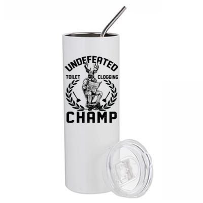 Funny Vintage Undefeated Toilet Clogging Champ Stainless Steel Tumbler