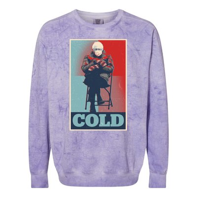 Funny Vintage Vote Cold Poster Bernie Sanders Mitten Meme Colorblast Crewneck Sweatshirt