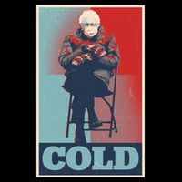 Funny Vintage Vote Cold Poster Bernie Sanders Mitten Meme Button