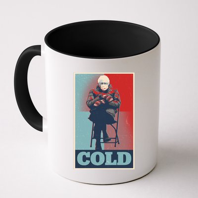 Funny Vintage Vote Cold Poster Bernie Sanders Mitten Meme Mug