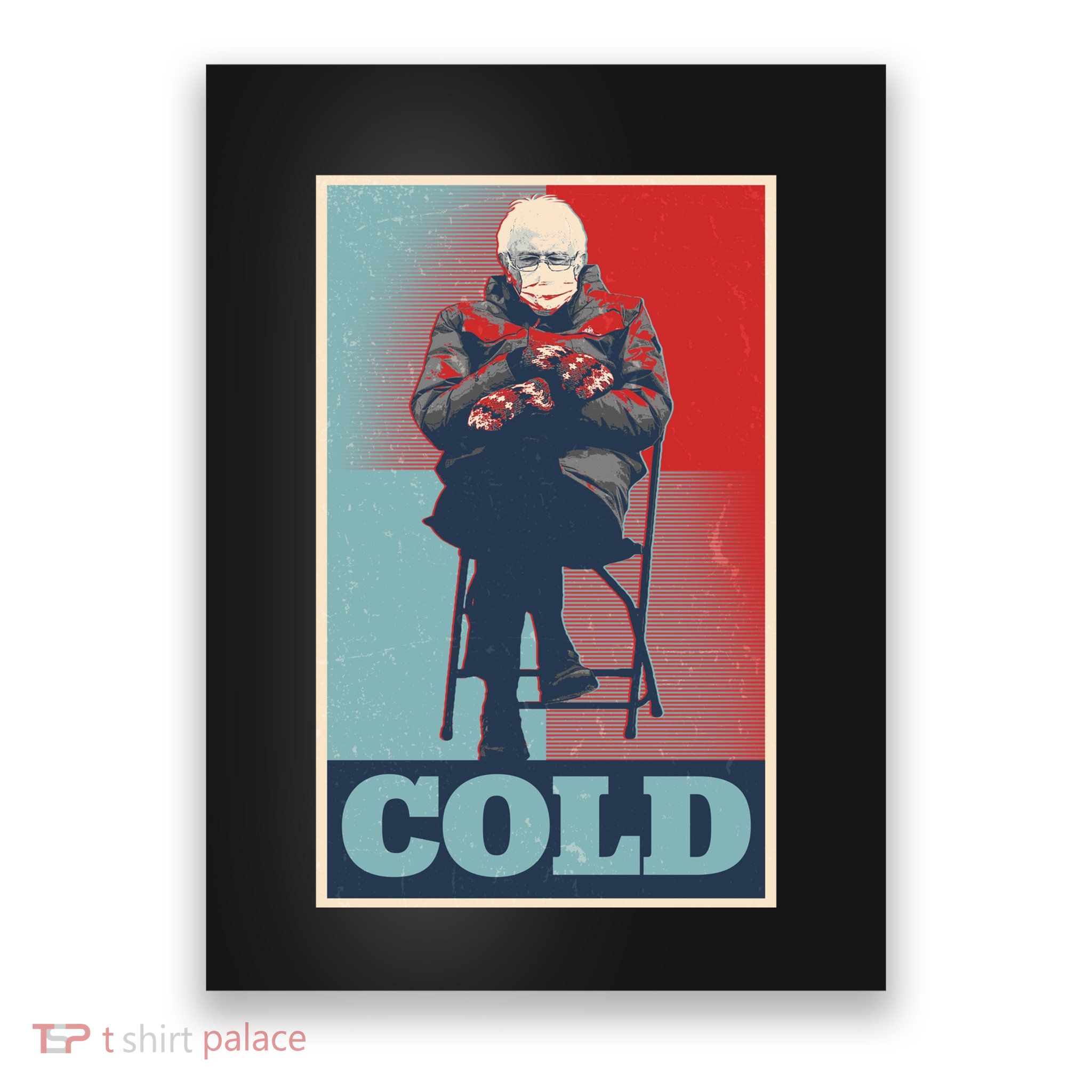 Funny Vintage Vote Cold Poster Bernie Sanders Mitten Meme Poster