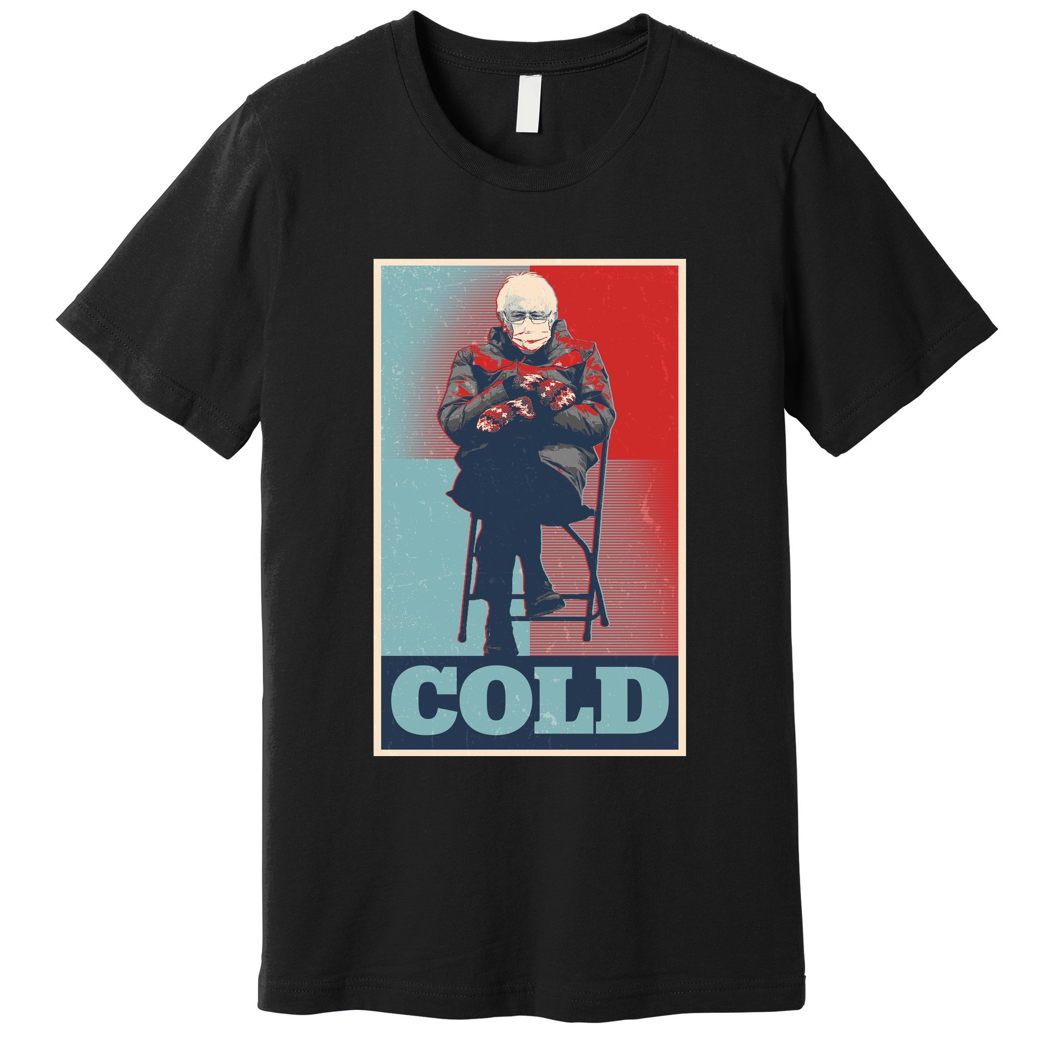 Funny Vintage Vote Cold Poster Bernie Sanders Mitten Meme Premium T-Shirt