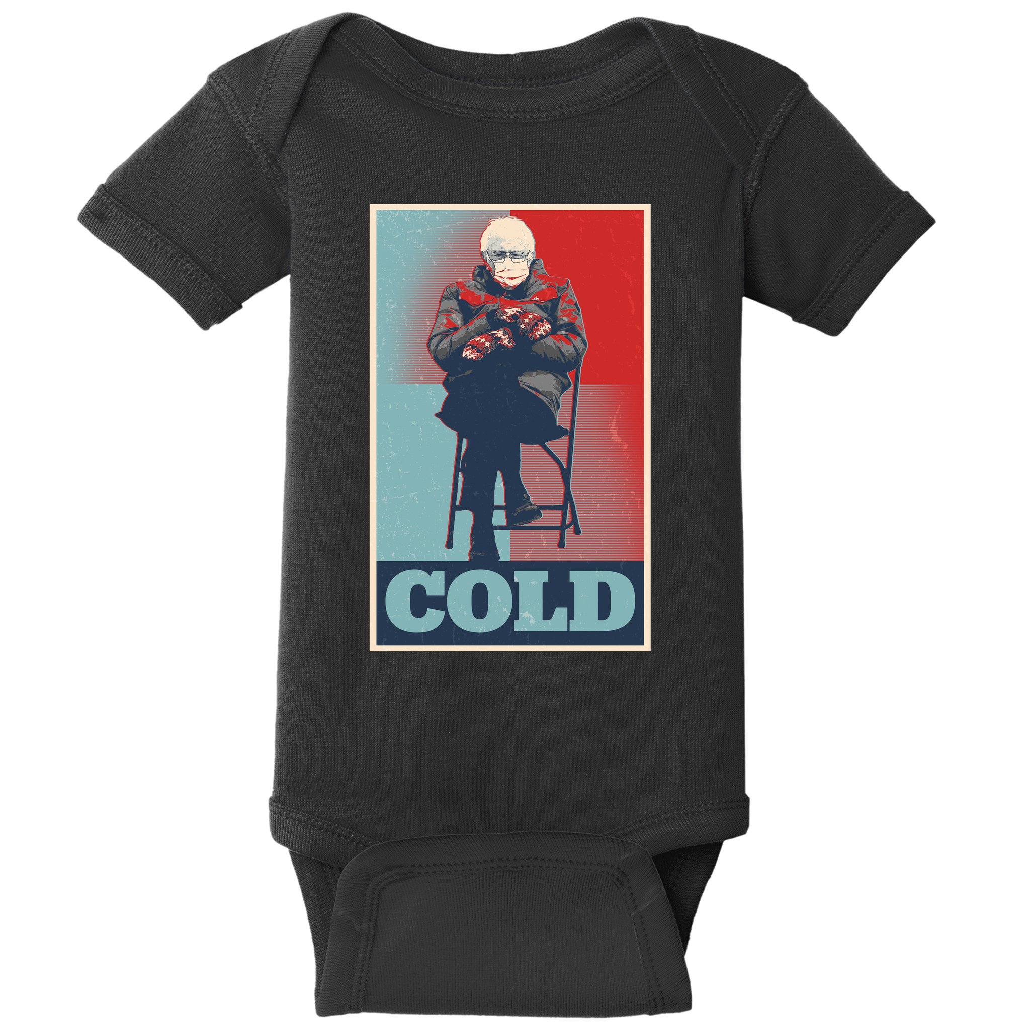 Funny Vintage Vote Cold Poster Bernie Sanders Mitten Meme Baby Bodysuit
