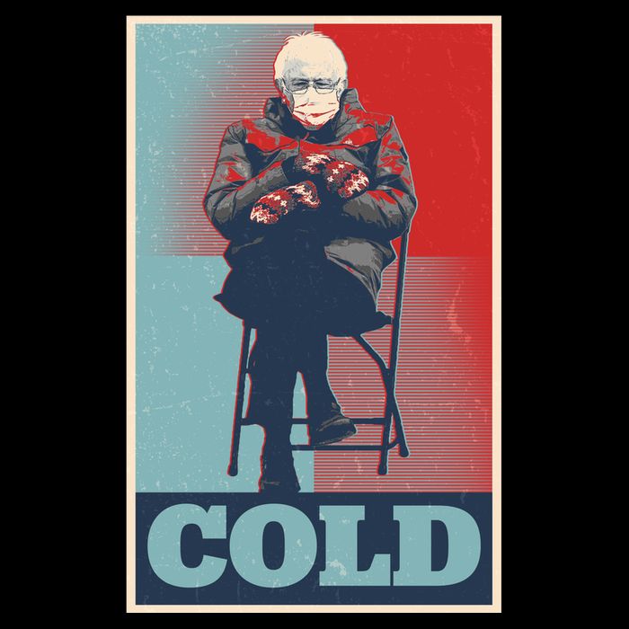 Funny Vintage Vote Cold Poster Bernie Sanders Mitten Meme Tie-Dye T-Shirt