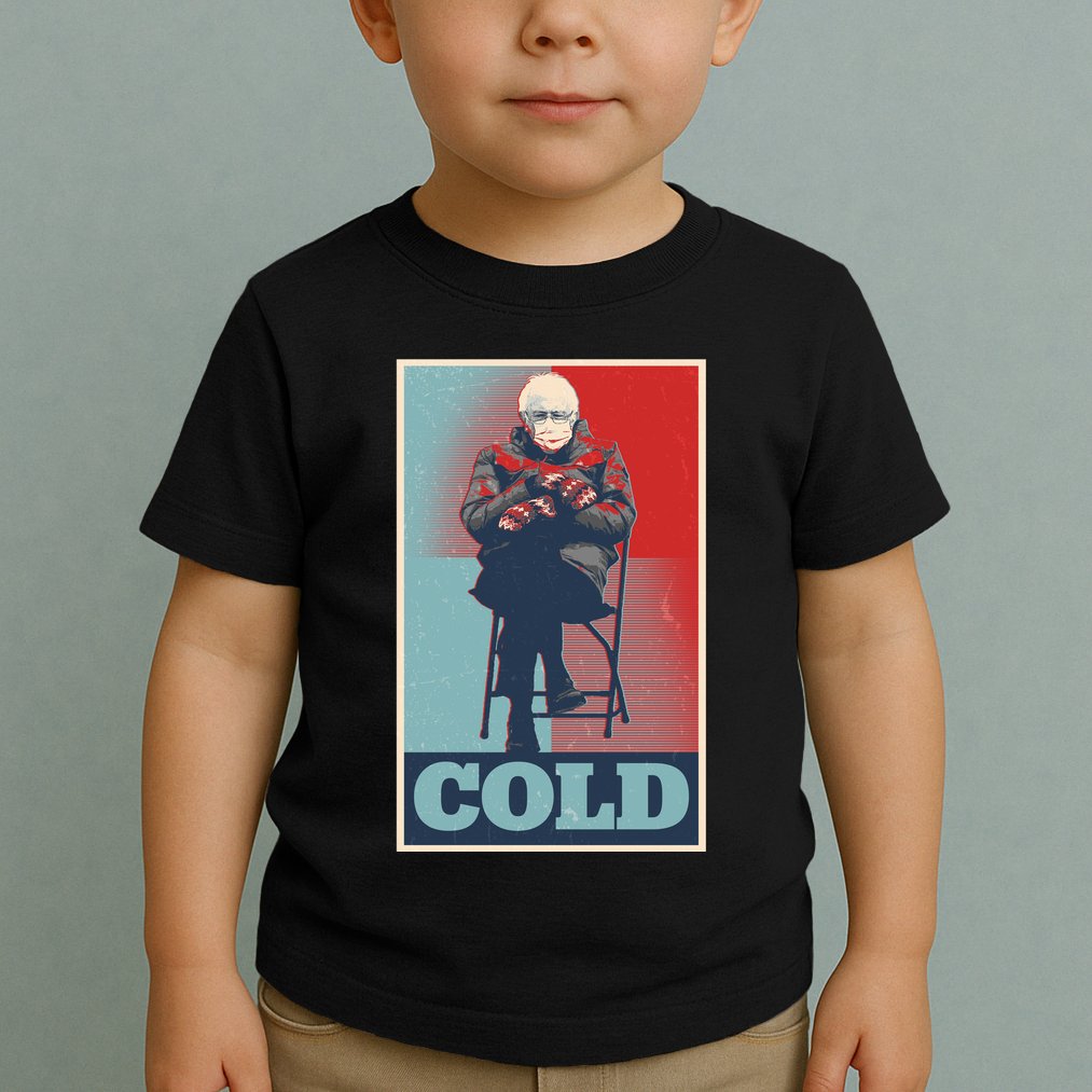 Funny Vintage Vote Cold Poster Bernie Sanders Mitten Meme Toddler T-Shirt