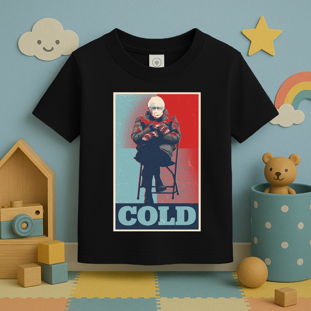 Funny Vintage Vote Cold Poster Bernie Sanders Mitten Meme Toddler T-Shirt