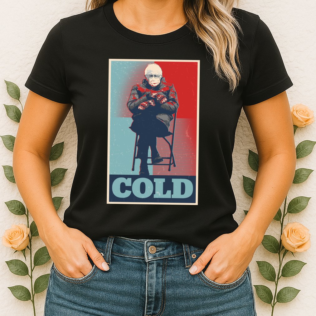 Funny Vintage Vote Cold Poster Bernie Sanders Mitten Meme Womens T-Shirt