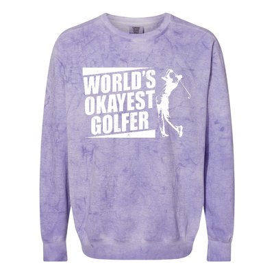 Funny Vintage World's Okayest Golfer Colorblast Crewneck Sweatshirt