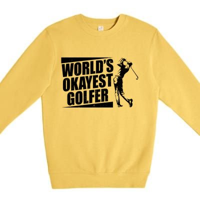 Funny Vintage World's Okayest Golfer Premium Crewneck Sweatshirt