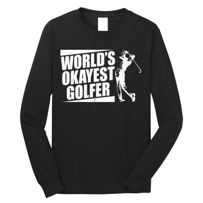 Funny Vintage World's Okayest Golfer Long Sleeve Shirt