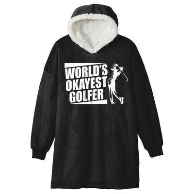 Funny Vintage World's Okayest Golfer Hooded Wearable Blanket