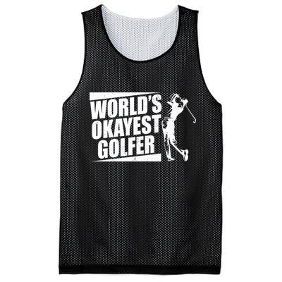 Funny Vintage World's Okayest Golfer Mesh Reversible Basketball Jersey Tank