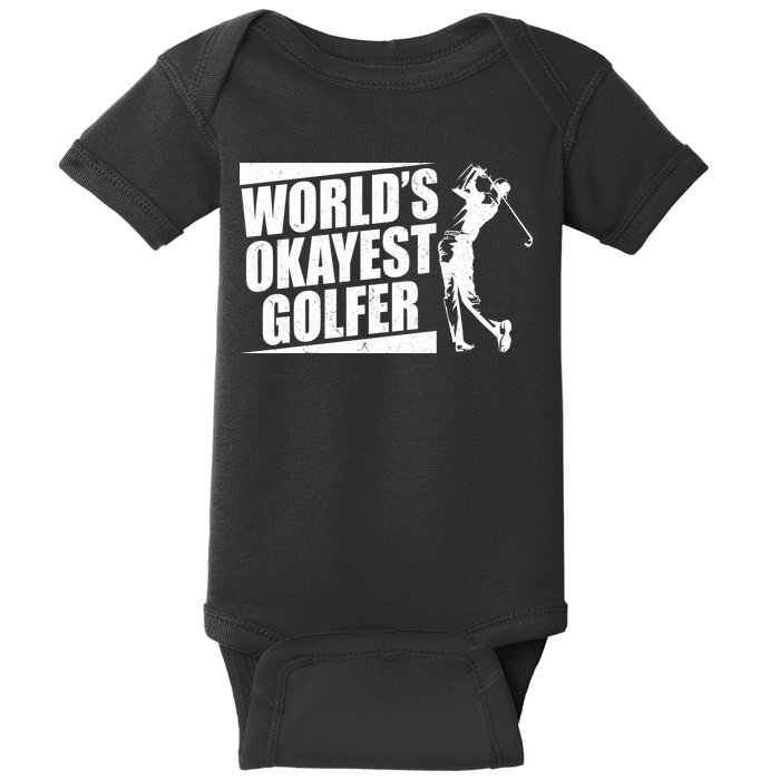 Funny Vintage World's Okayest Golfer Baby Bodysuit