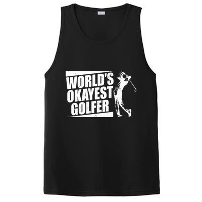 Funny Vintage World's Okayest Golfer PosiCharge Competitor Tank