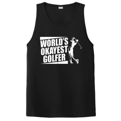 Funny Vintage World's Okayest Golfer PosiCharge Competitor Tank