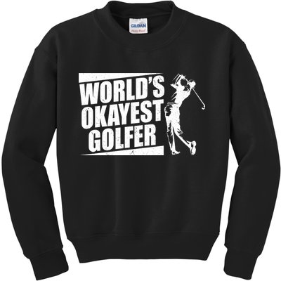 Funny Vintage World's Okayest Golfer Kids Sweatshirt