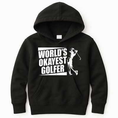 Funny Vintage World's Okayest Golfer Kids Hoodie