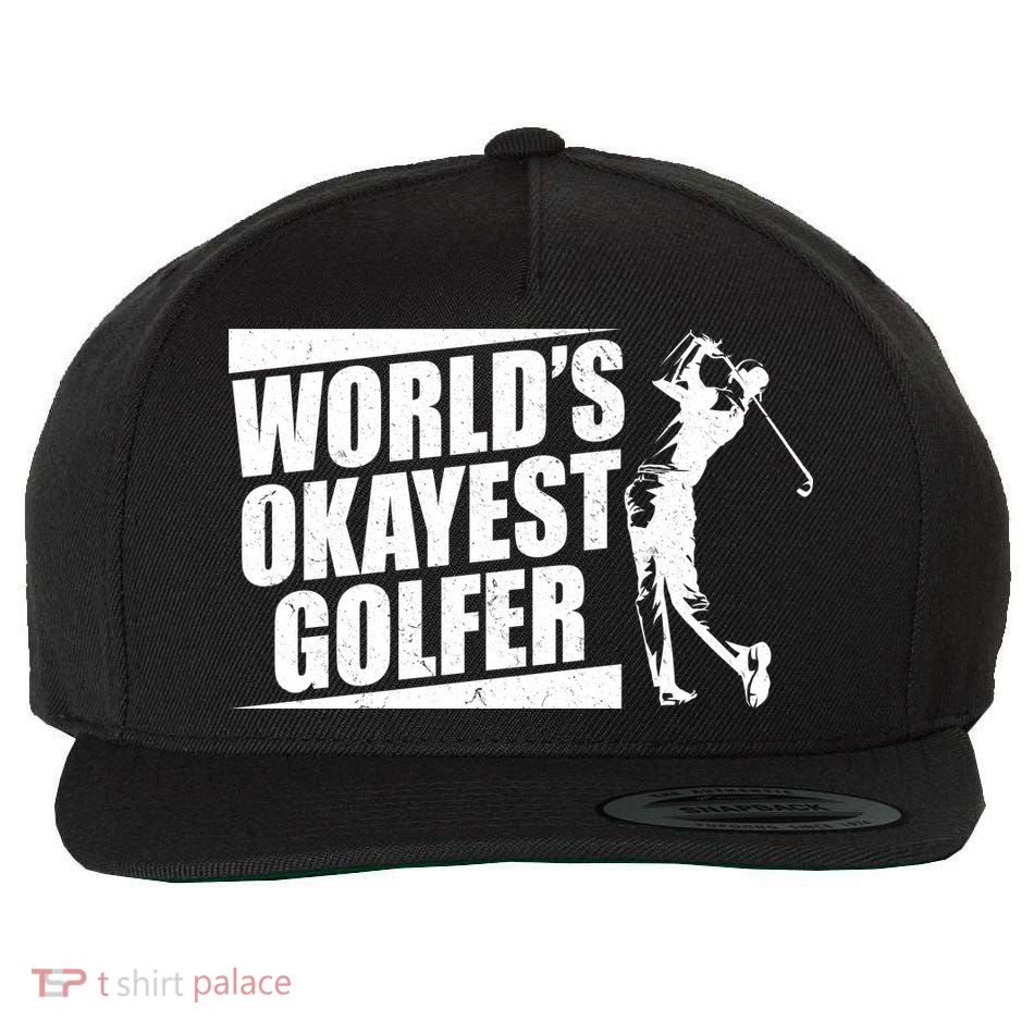 Funny Vintage World's Okayest Golfer Wool Snapback Cap