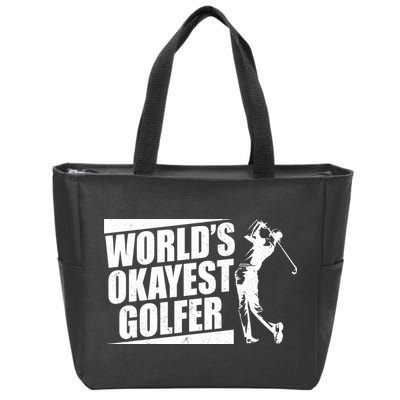 Funny Vintage World's Okayest Golfer Zip Tote Bag