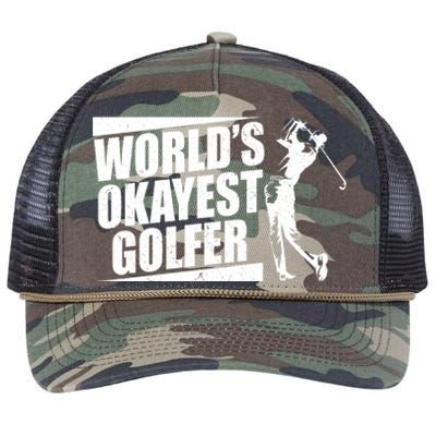 Funny Vintage World's Okayest Golfer Retro Rope Trucker Hat Cap