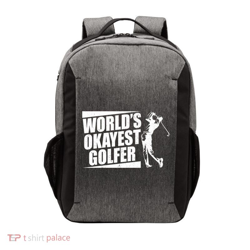 Funny Vintage World's Okayest Golfer Vector Backpack