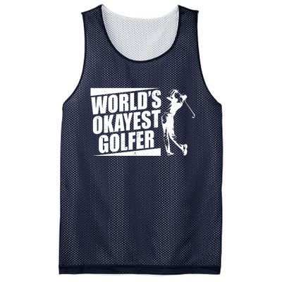 Funny Vintage World's Okayest Golfer Mesh Reversible Basketball Jersey Tank