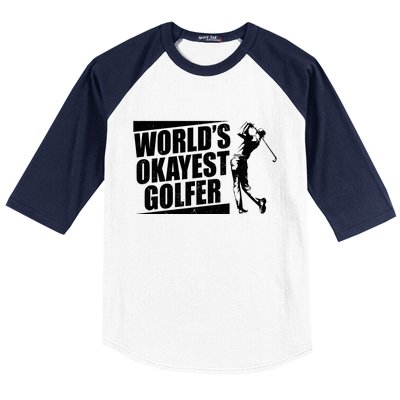 Funny Vintage World's Okayest Golfer Baseball Sleeve Shirt