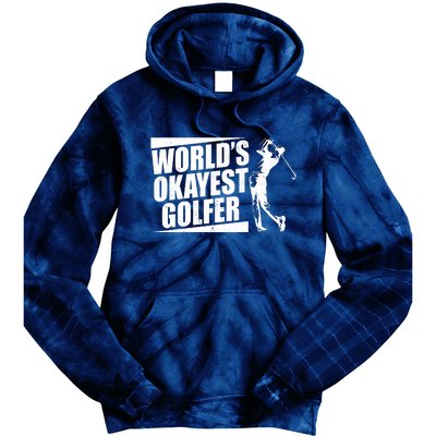 Funny Vintage World's Okayest Golfer Tie Dye Hoodie