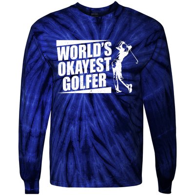 Funny Vintage World's Okayest Golfer Tie-Dye Long Sleeve Shirt