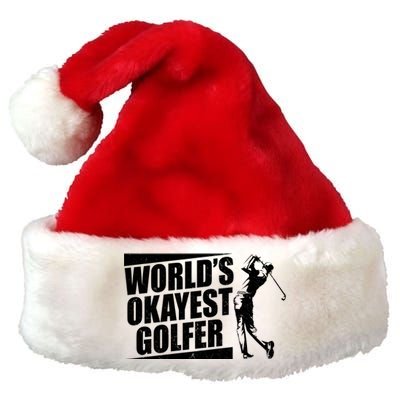 Funny Vintage World's Okayest Golfer Premium Christmas Santa Hat