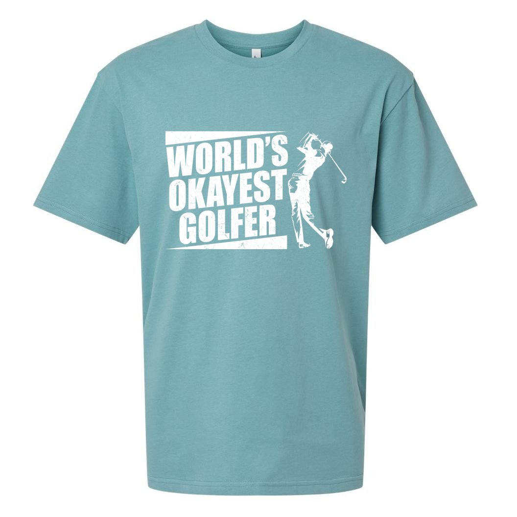 Funny Vintage World's Okayest Golfer Sueded Cloud Jersey T-Shirt