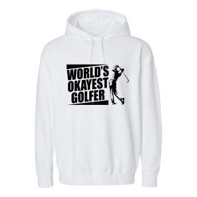 Funny Vintage World's Okayest Golfer Garment-Dyed Fleece Hoodie