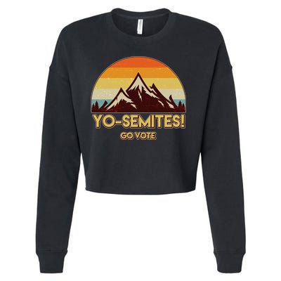 Funny Vintage Yo-Semites Go Vote Anti Trump Cropped Pullover Crew