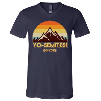 Funny Vintage Yo-Semites Go Vote Anti Trump V-Neck T-Shirt