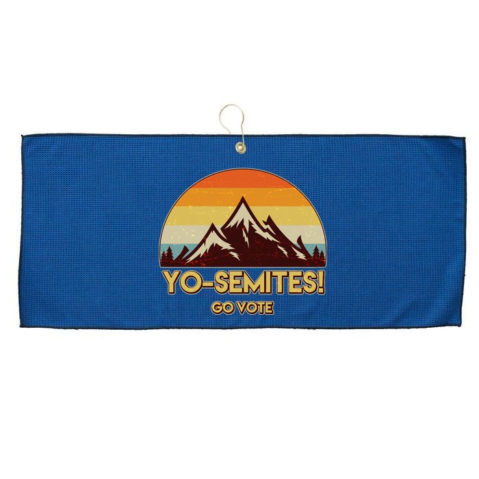 Funny Vintage Yo-Semites Go Vote Anti Trump Large Microfiber Waffle Golf Towel