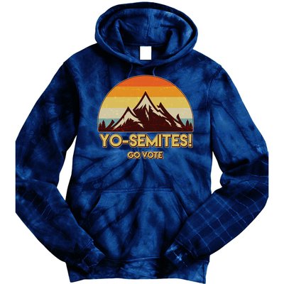 Funny Vintage Yo-Semites Go Vote Anti Trump Tie Dye Hoodie