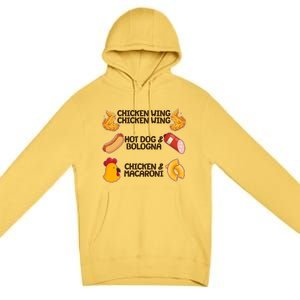 Funny Viral Chicken Wing Song Meme Premium Pullover Hoodie