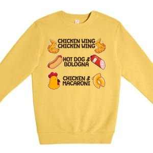 Funny Viral Chicken Wing Song Meme Premium Crewneck Sweatshirt