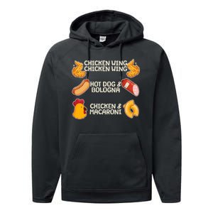 Funny Viral Chicken Wing Song Meme Performance Fleece Hoodie