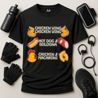 Funny Viral Chicken Wing Song Meme Cooling Performance Crew T-Shirt