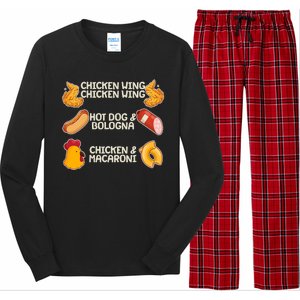 Funny Viral Chicken Wing Song Meme Long Sleeve Pajama Set