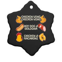 Funny Viral Chicken Wing Song Meme Ceramic Star Ornament