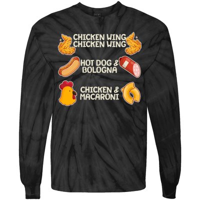 Funny Viral Chicken Wing Song Meme Tie-Dye Long Sleeve Shirt