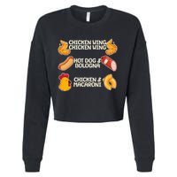 Funny Viral Chicken Wing Song Meme Cropped Pullover Crew