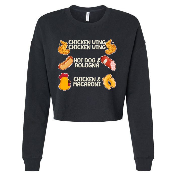 Funny Viral Chicken Wing Song Meme Cropped Pullover Crew