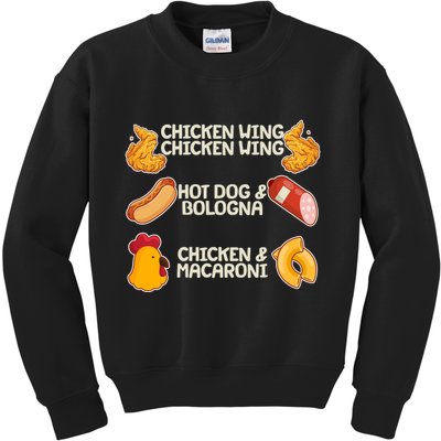 Funny Viral Chicken Wing Song Meme Kids Sweatshirt