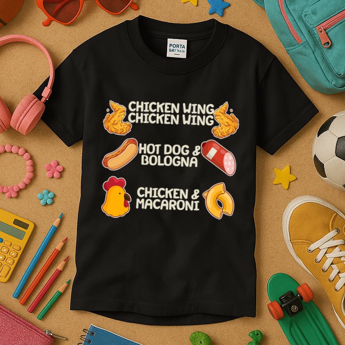 Funny Viral Chicken Wing Song Meme Kids T-Shirt